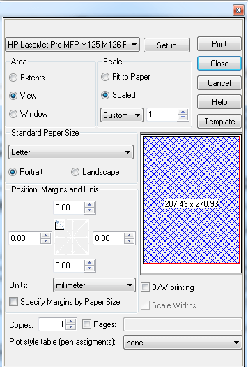Printing parameters